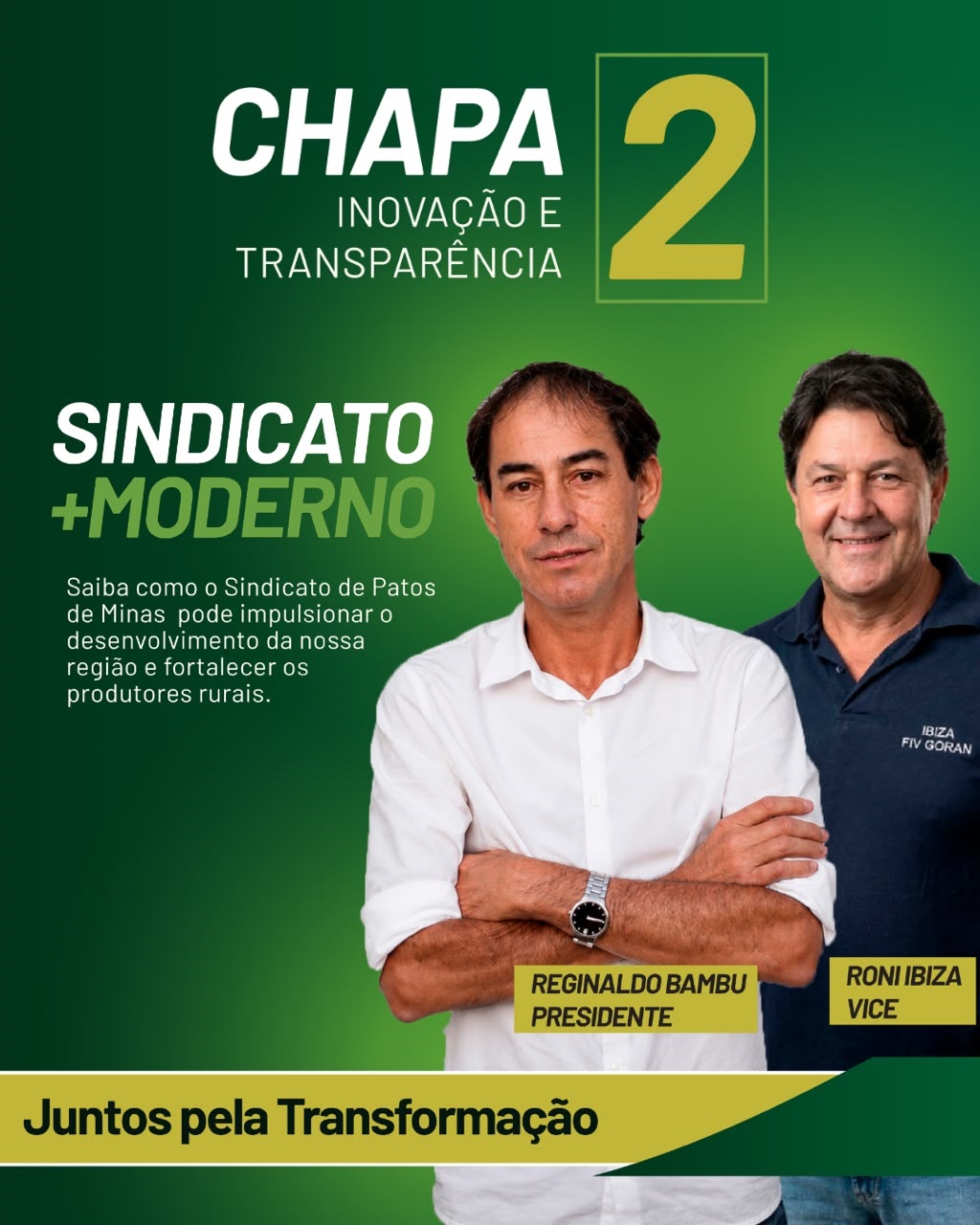 Sindicato Rural de Patos de Minas: Chapa 2 “Inovação e Transparência” propõe criar a primeira Cooperativa Agrodigital do Brasil