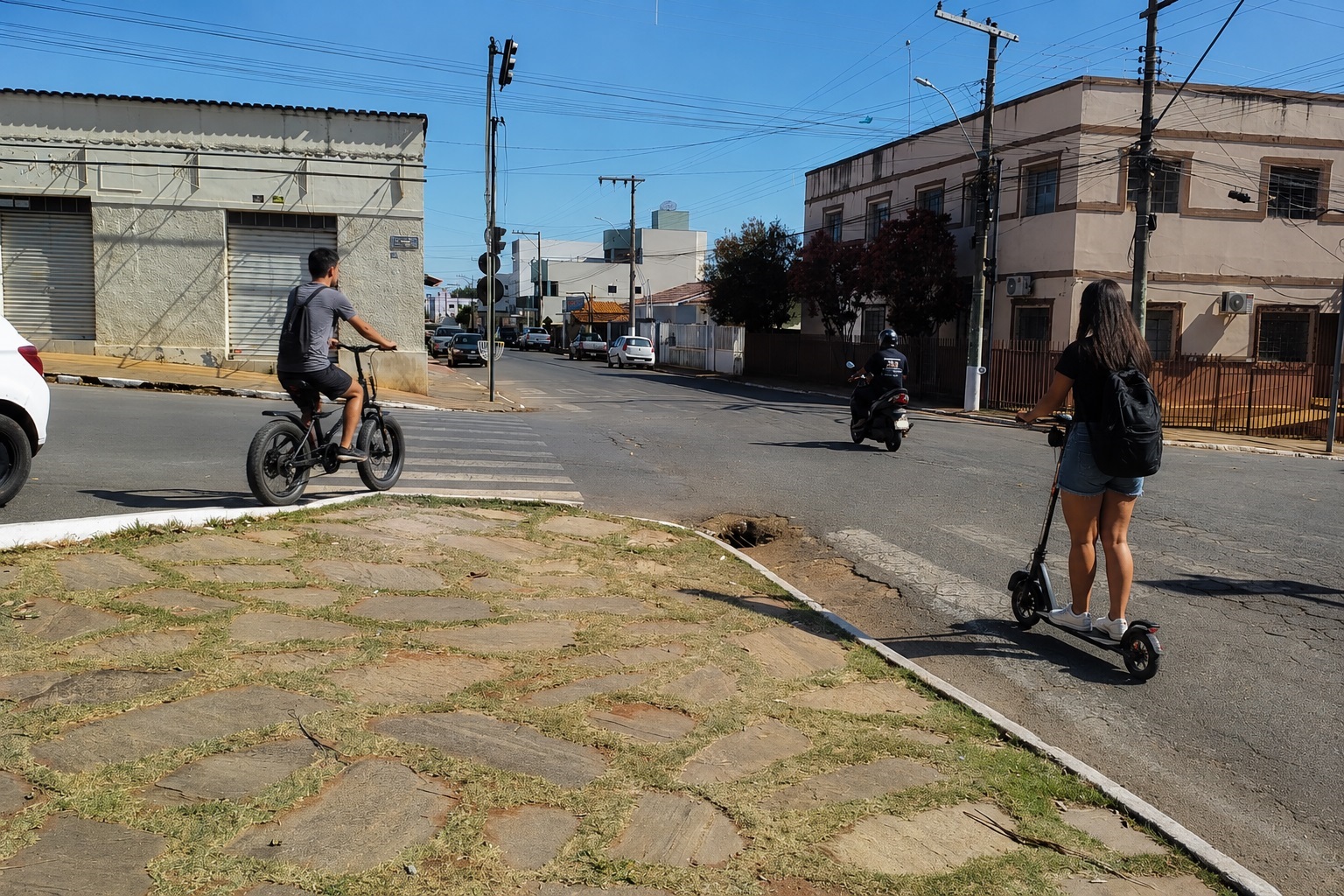 Bicicletas elétricas e patinetes aumentam preocupação com segurança no trânsito de Presidente Olegário